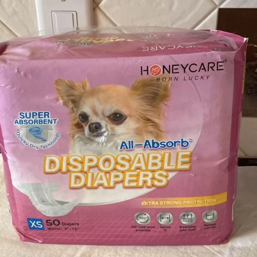 New Honeycare disposable 50ct DOG DIAPERS Sz XS